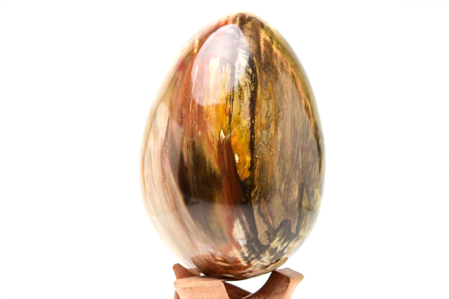 マダガスカル産　ペトリファイドウッド　卵型　エッグ　珪化木　置物　台座付き　スフィア　petrified wood　egg　天然石　パワーストーン