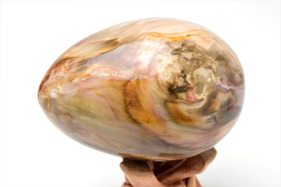 マダガスカル産　ペトリファイドウッド　卵型　エッグ　珪化木　置物　台座付き　スフィア　petrified wood　egg　天然石　パワーストーン