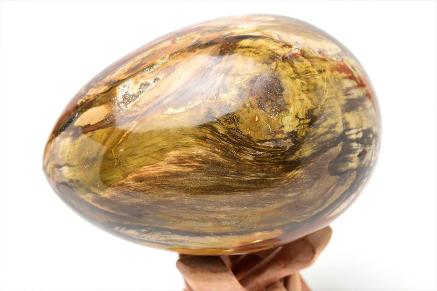 マダガスカル産　ペトリファイドウッド　卵型　エッグ　珪化木　置物　台座付き　スフィア　petrified wood　egg　天然石　パワーストーン