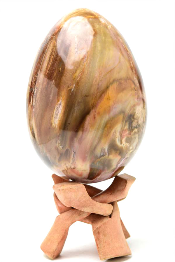 マダガスカル産　ペトリファイドウッド　卵型　エッグ　珪化木　置物　台座付き　スフィア　petrified wood　egg　天然石　パワーストーン