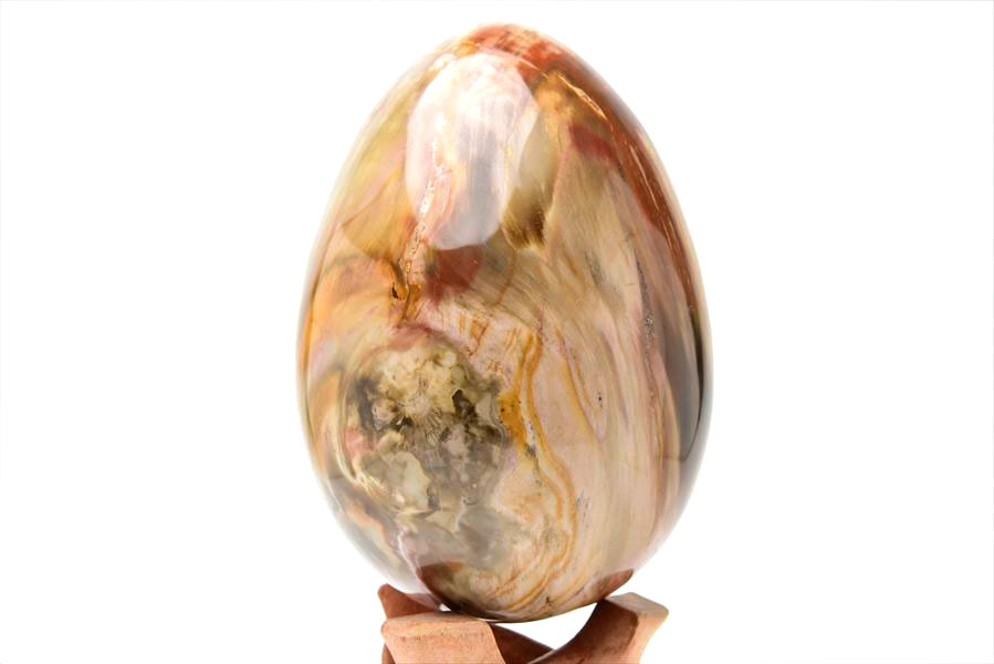 マダガスカル産　ペトリファイドウッド　卵型　エッグ　珪化木　置物　台座付き　スフィア　petrified wood　egg　天然石　パワーストーン