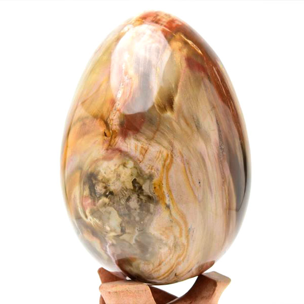 マダガスカル産　ペトリファイドウッド　卵型　エッグ　珪化木　置物　台座付き　スフィア　petrified wood　egg　天然石　パワーストーン